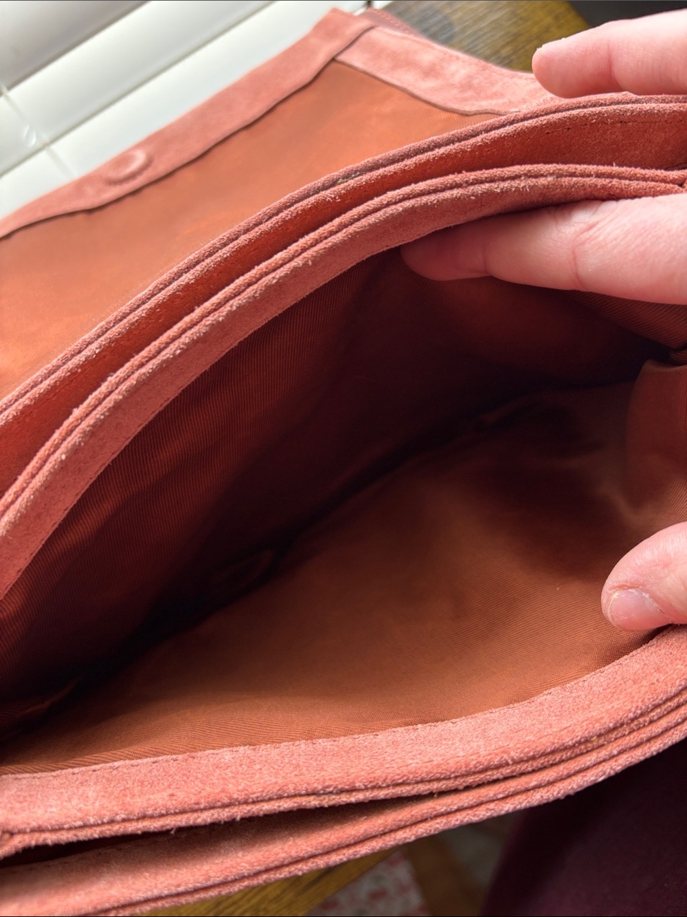 T.J.Maxx Rust Suede Crossbody Bag - Picture 9 of 11